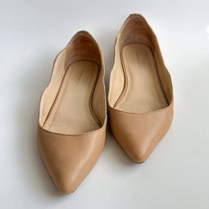 Loeffler Randall Milla Nude Scallop Pointed Toe Leather Flats